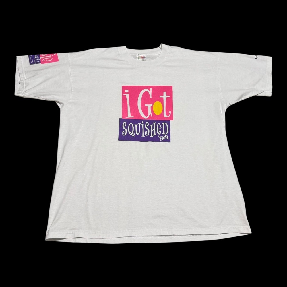 Vintage FOTL 1998 Rosie O'Donnell Show I Got Squished White Shirt Men's XL
